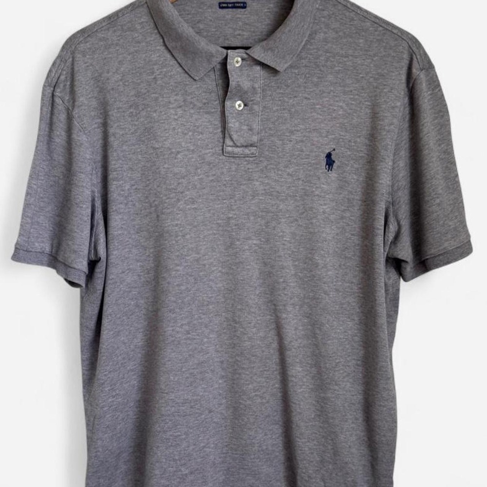Polo Ralph Lauren Men's Gray Luxury Touch Slim Fit Polo Shirt L